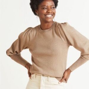 MISA LOS ANGELES TAN PUFF SLEEVE SWEATER